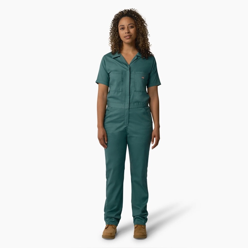 Dickies Women's FLEX Cooling Short Sleeve Coveralls Lincoln Green (LN)